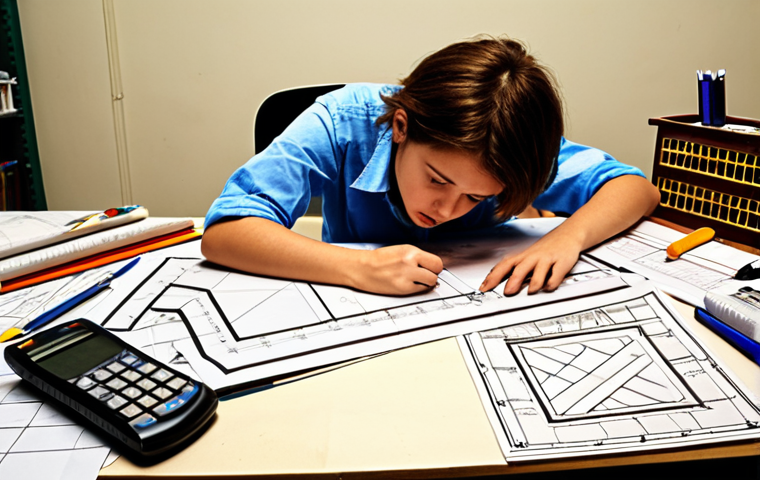 **

A cluttered engineering workstation with a student looking stressed. A badly drawn blueprint lies next to a ruler showing an incorrect measurement, along with scattered papers and open textbooks on materials science. The overall mood is one of frustration and time pressure.

**
