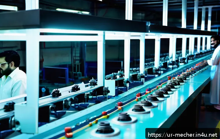 기계설계기사와 제조공정 설계 사례 - A highly detailed industrial manufacturing factory scene in Pakistan, showcasing advanced automated ...