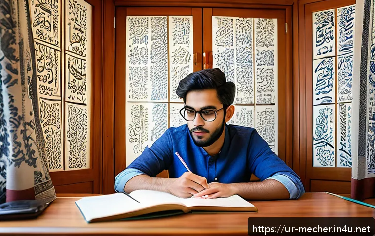 기계설계기사 자격증 취득 실패 후 재도전 - A focused young Urdu-speaking machine design engineering student sitting at a traditional wooden des...