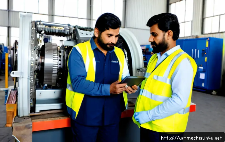 Home 17 기계설계기사와 현장 설계 검토 사례 - Photorealistic mechanical design engineer in a Pakistani industrial workshop, wearing a safety helme...